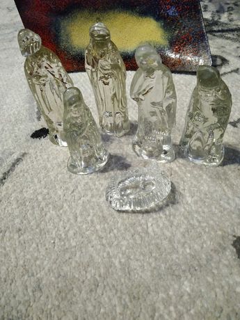 Vintage szklany zestaw figurek  Boże 
Narodzenie  jasełka , żłobek