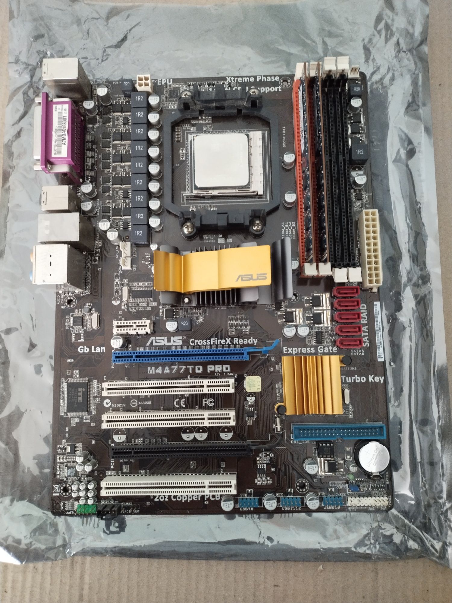 Комплект, Asus, M4A77TD Pro+ athlon ii 640 4 ядра+ddr3 8gb 4