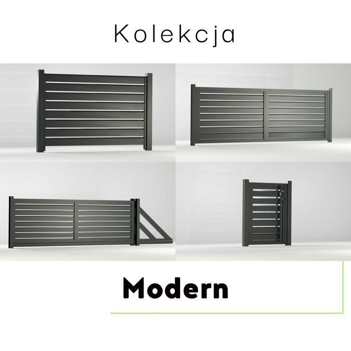 Bramy brama ogrodzeniowa przesuwna Aluminiowa Malowana proszkow RAL