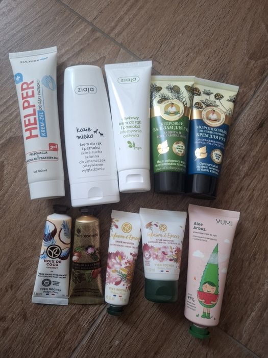 Kremy krem do rąk Yves Rocher, Babuszka Agafia, Yumi, Ziaja 10 sztuk