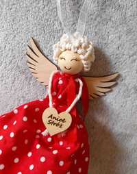 Anioł Stróż Zosia w kropki prezent chrzest ręcznie robione handmade