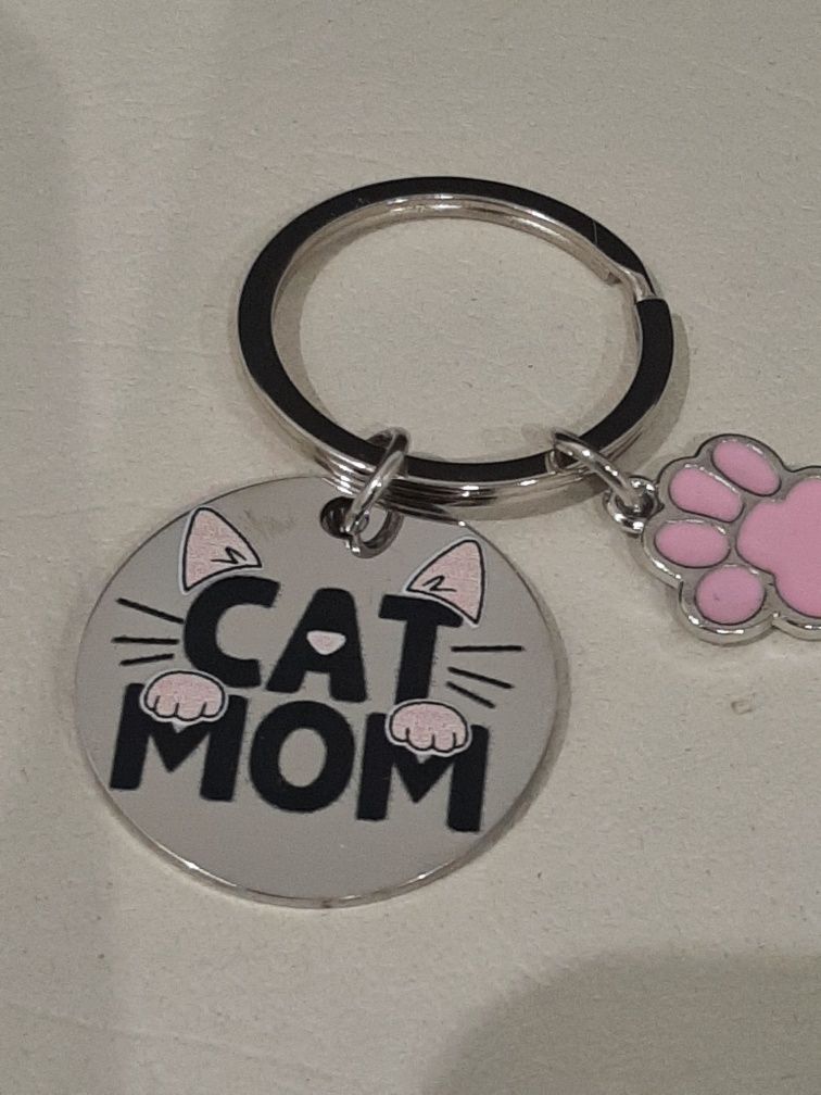 Chaveiro / Porta-chaves Cat Mom em Aço