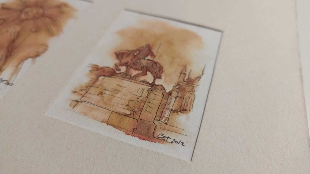 AguarelaTríptico artístico – 3 ilustrações em aguarela