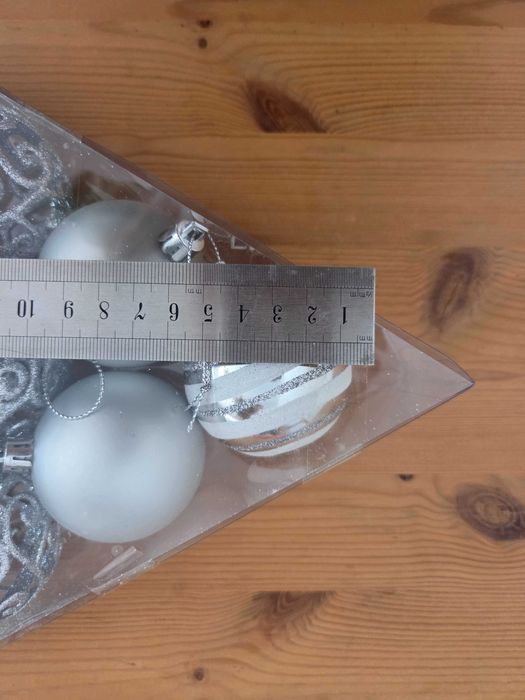 Conjunto 12 bolas de Natal prateadas