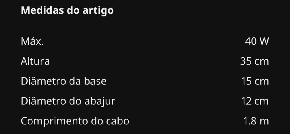 Candeeiro de Escritório