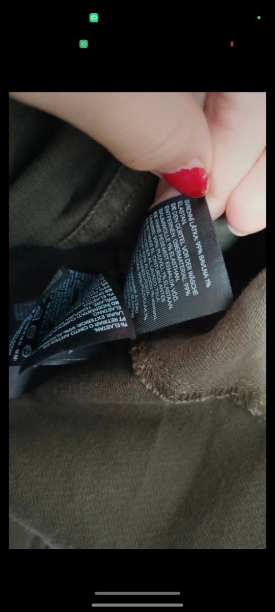 Sukienka jeansowa na ramiączkach śliczna ciemny zielony khaki H&M