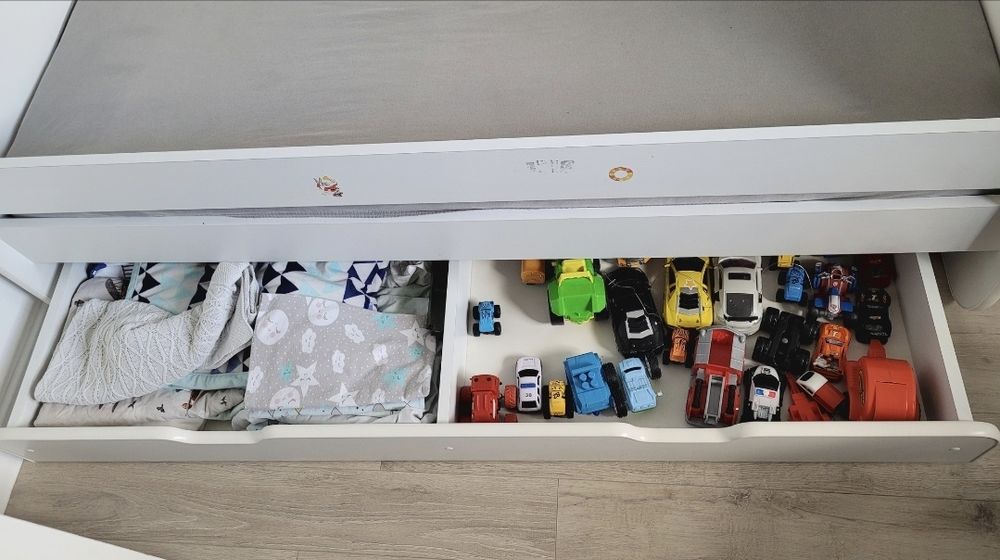 Łóżko IKEA z materacem szuflada 160 x 90 białe dziecko
