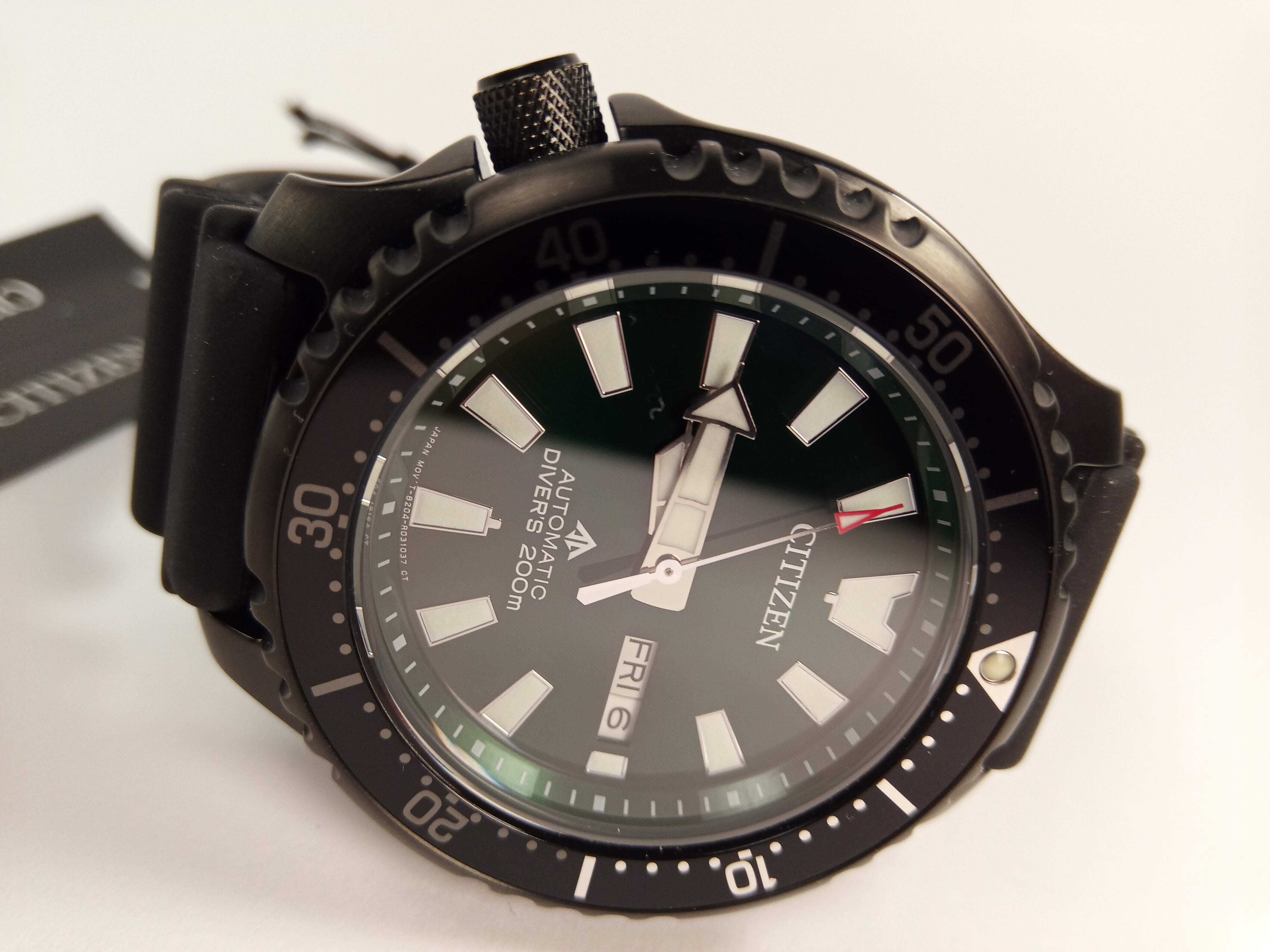 Мужские часы дайверы 200м Citizen NY0155-07X Механика автозавод сапфир