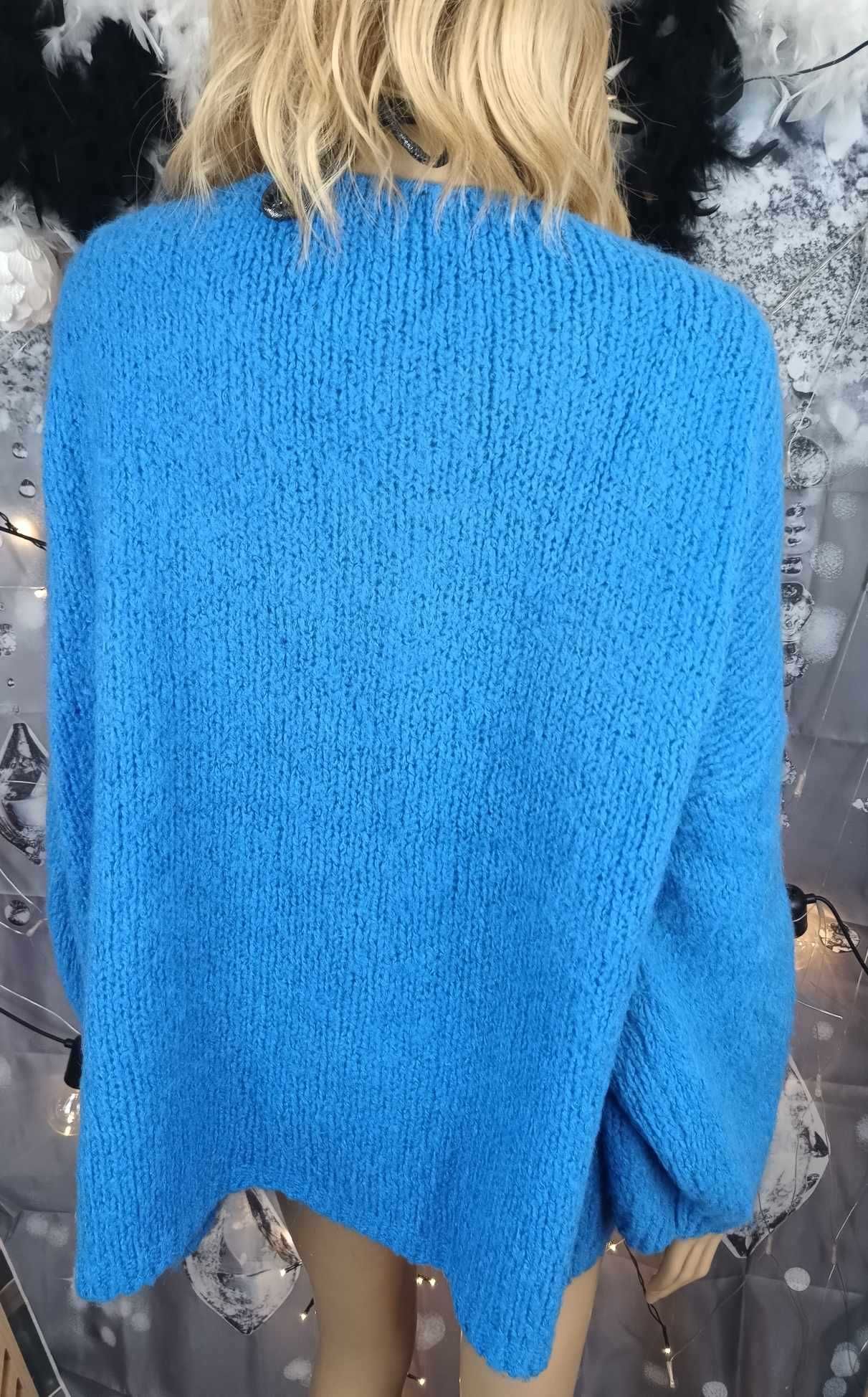 Sweter damski niebieski ciepły, miękki, The lulu