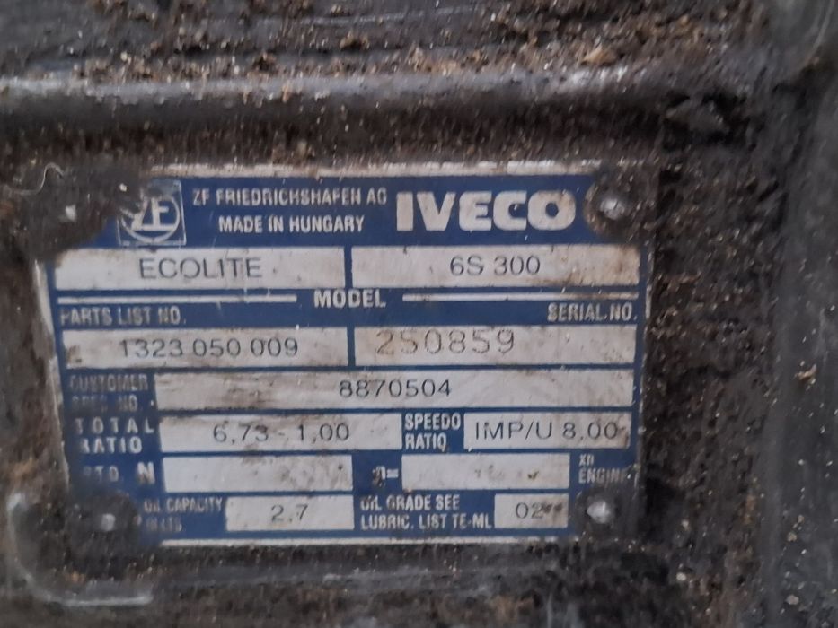 Skrzynia biegów IVECO DAILY 2.8 6S300 JTD HPI