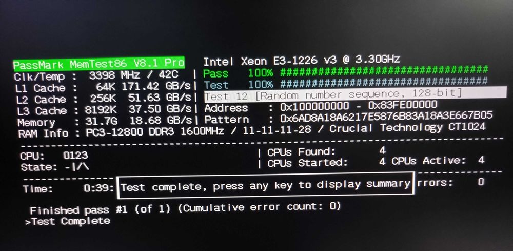 8GB DDR3-1600Mhz   Crucial/Samsung