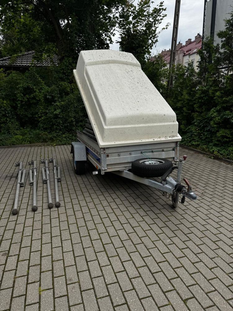 Przyczepa lekka niewiadow + rusztowanie protec