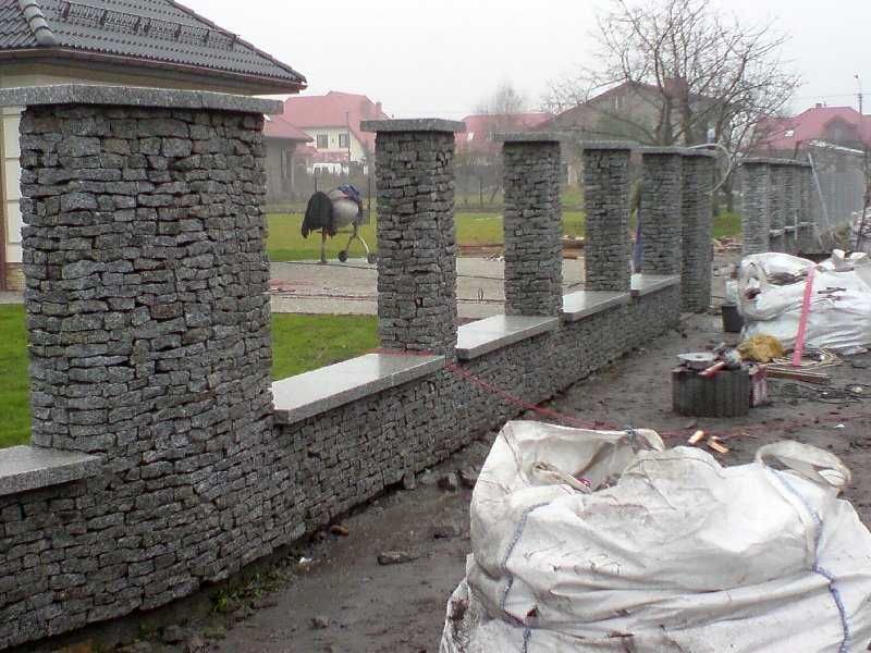 Łupek granitowy płytki cegły cegiełki formatki granit ogrodzenia