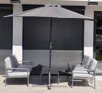 Parasol - półparasol na balkon, ogrodowy 250 cm popielaty/ szary