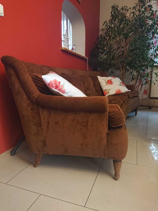 Kanapa sofa brązowa retro vintage