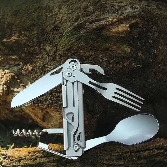 Kit de talheres para campismo e actividades de caminhada - com bolsa