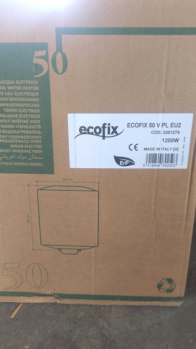 Boiler podgrzewacz wody ECOFIX 50L 1200W jak nowy.