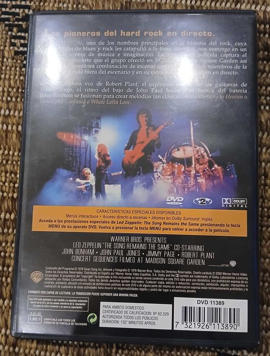 DVD Led Zeppelin The Song Remains The Same