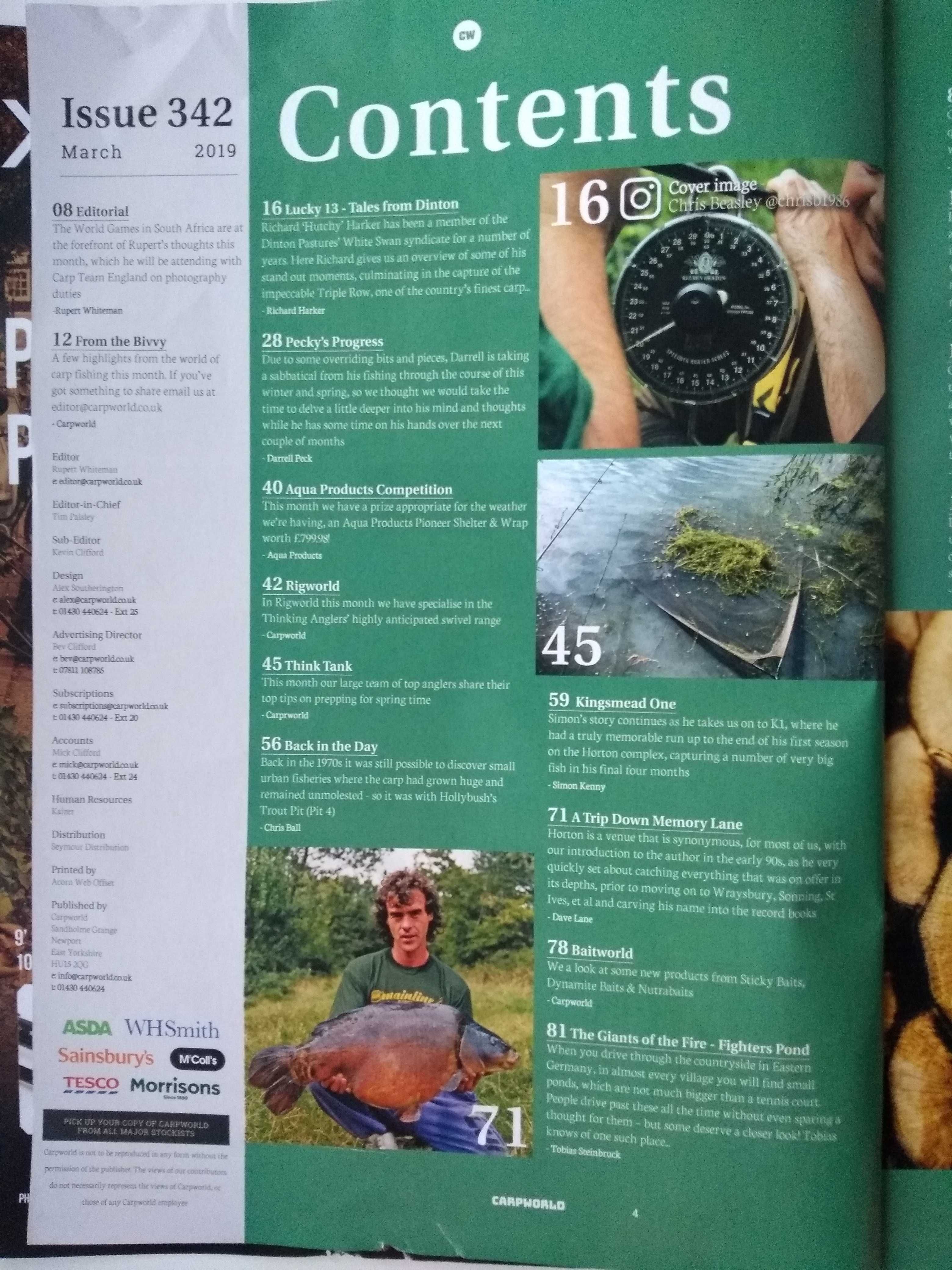 Англійський журнал про рибалку Carp World березень 2019 №342