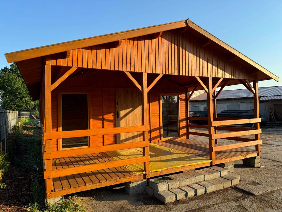 domek drewniany dom z drewna domki drewniane działkowe na ROD WARBIT