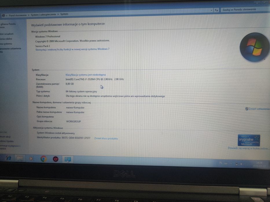 Laptop Dell e6230 8Gb i7