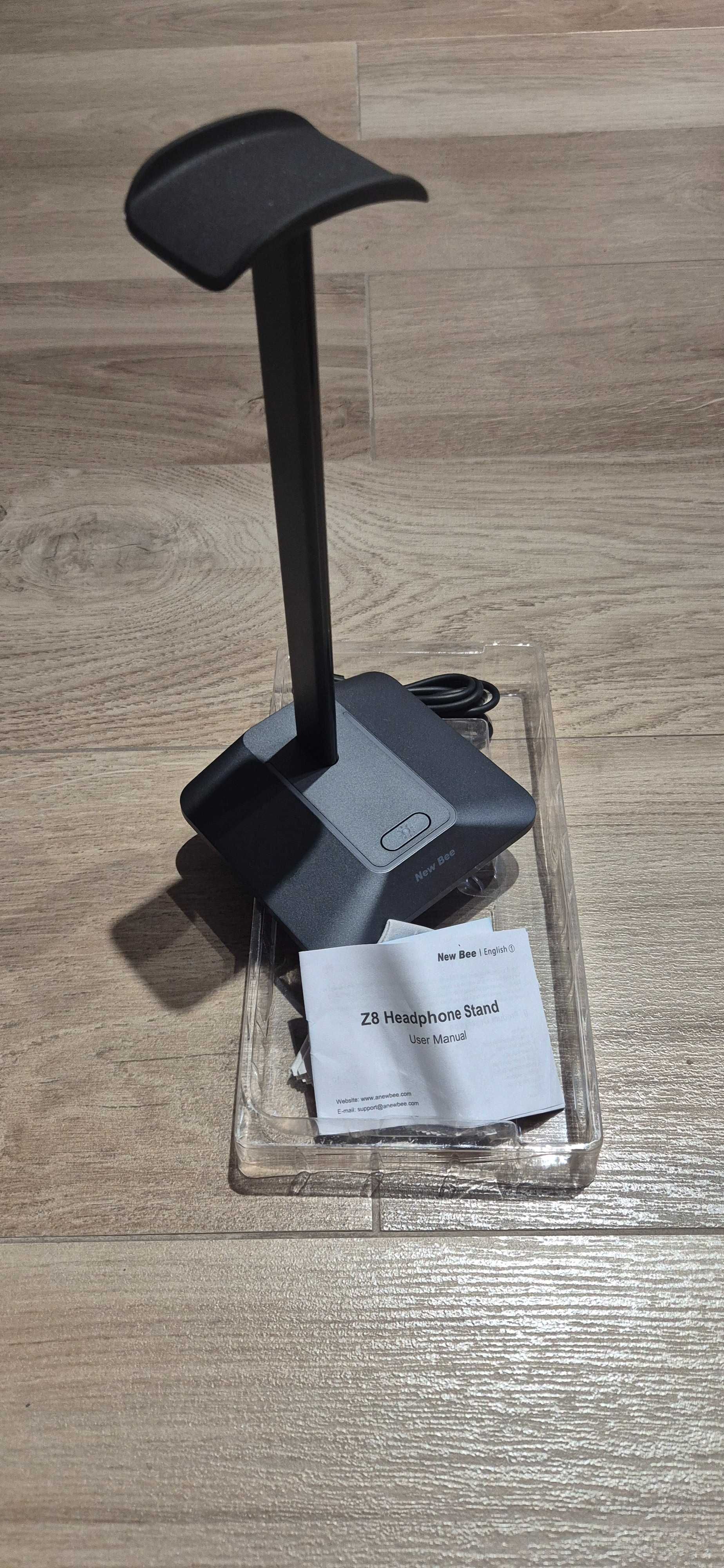Gamingowy stojak na sluchawki 2x porty USB podświetlenie LED RGB