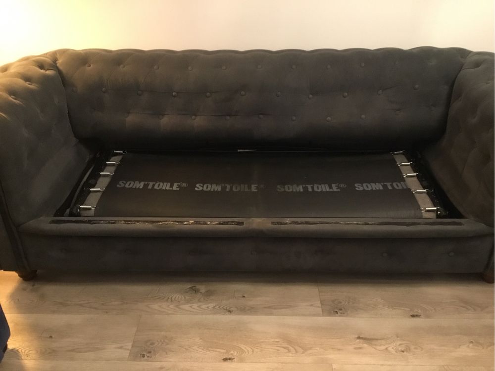 Sofa, kanapa w stylu chesterfield z funkcja spania
