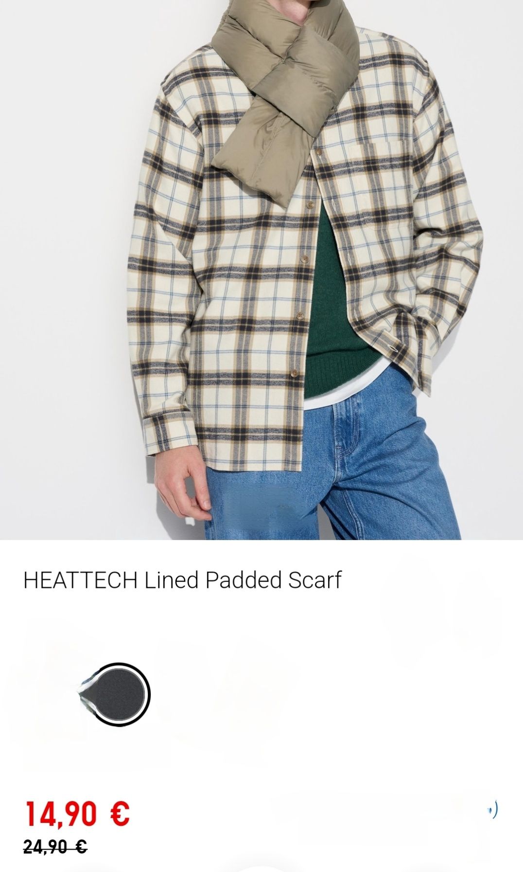 Wyściełany szalik Uniqlo z podszewką Heattech