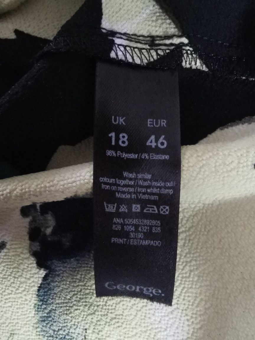 Czarna Bluzka w Żółte Kwiaty 3XL