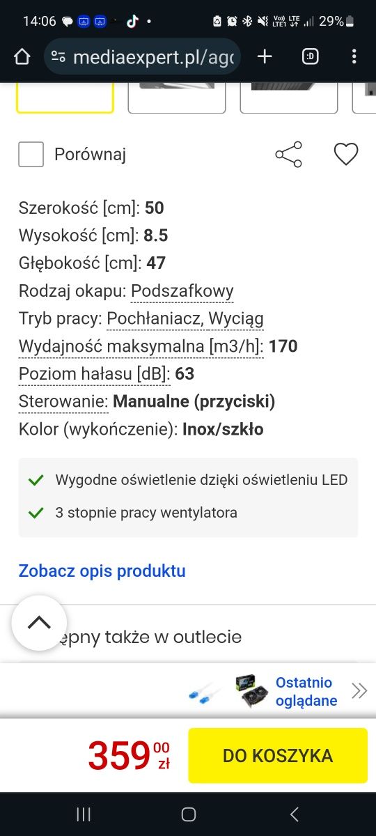 Okap kuchenny Amica OSC 5232I na gwarancji 50 cm szerokości
Okapy
›
O