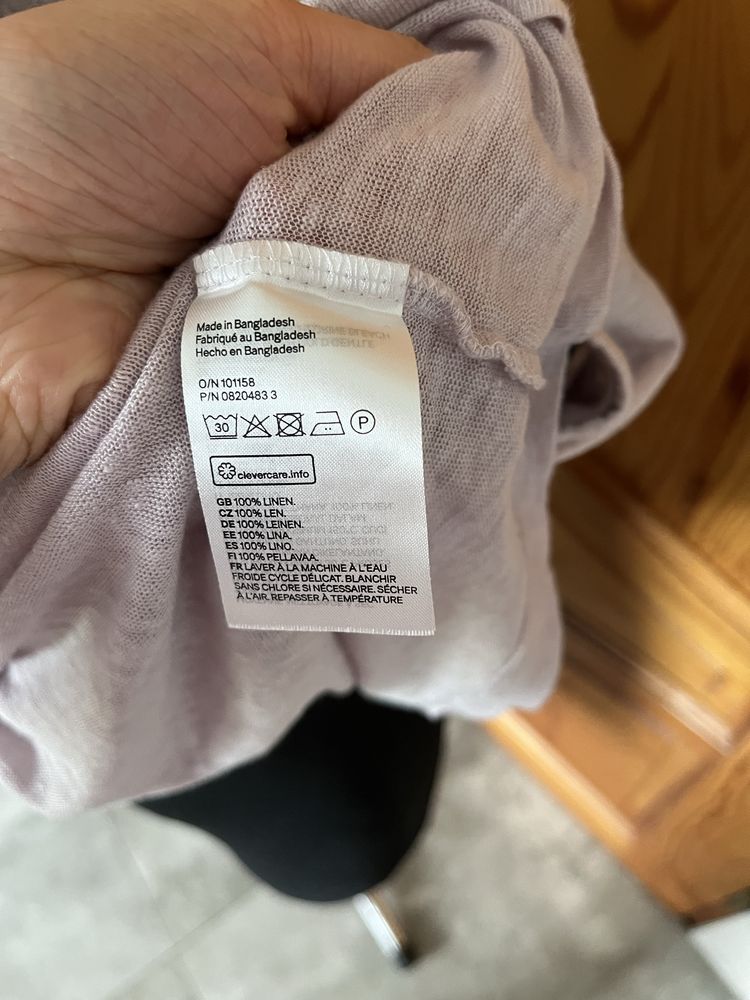 Bluzka na ramiączkach damska H&M roz XL 100% len