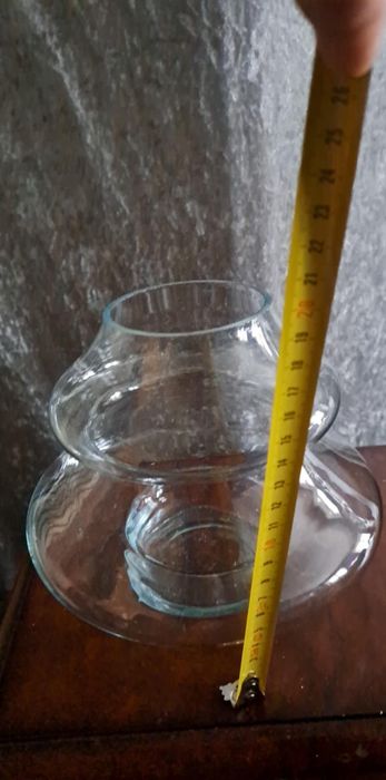 Szklany Wazon kształt choinki 20 cm las w szkle dekoracja choinka