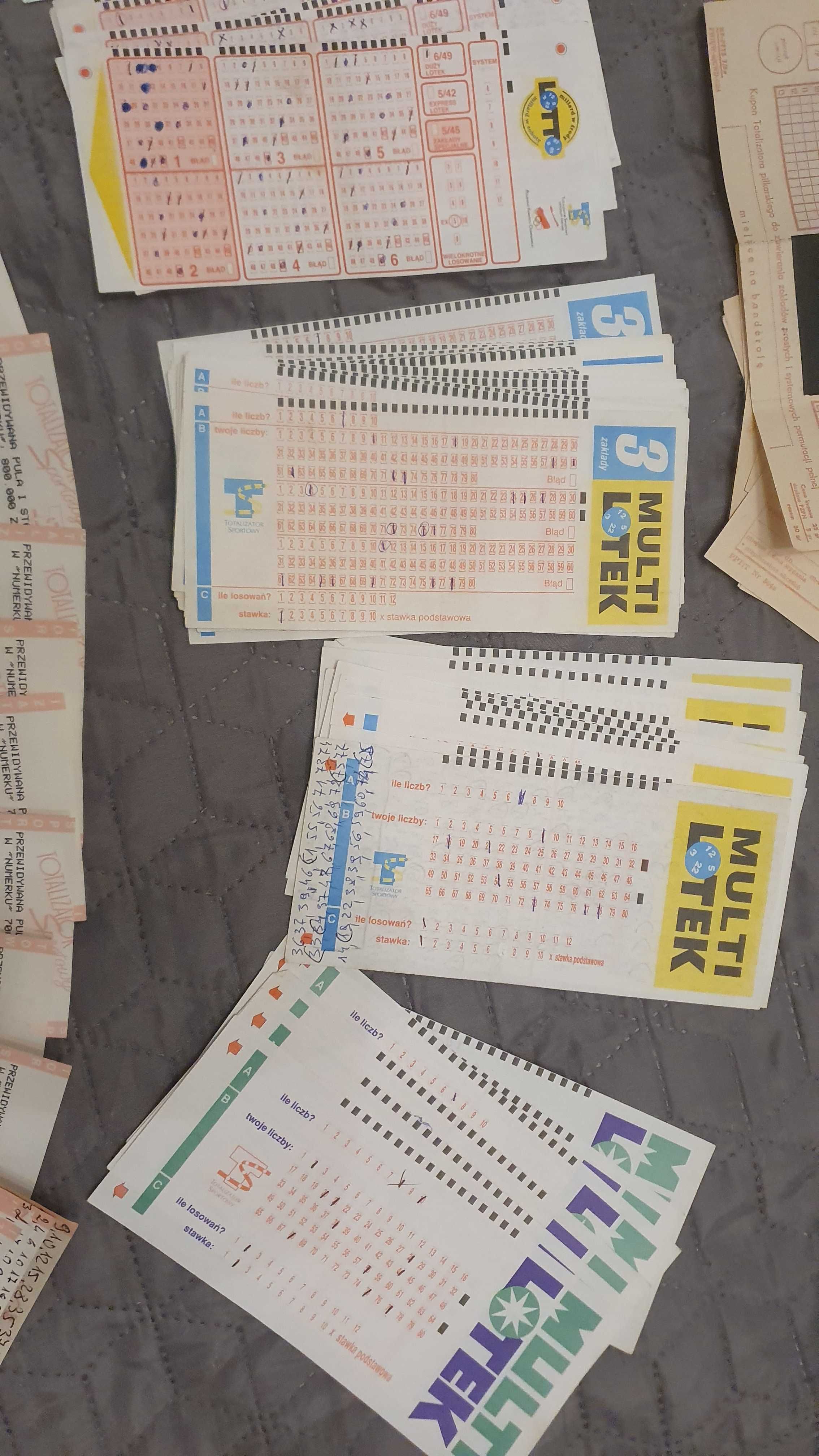 Stare kupony lotto i toto sportowe kolekcjonerskie