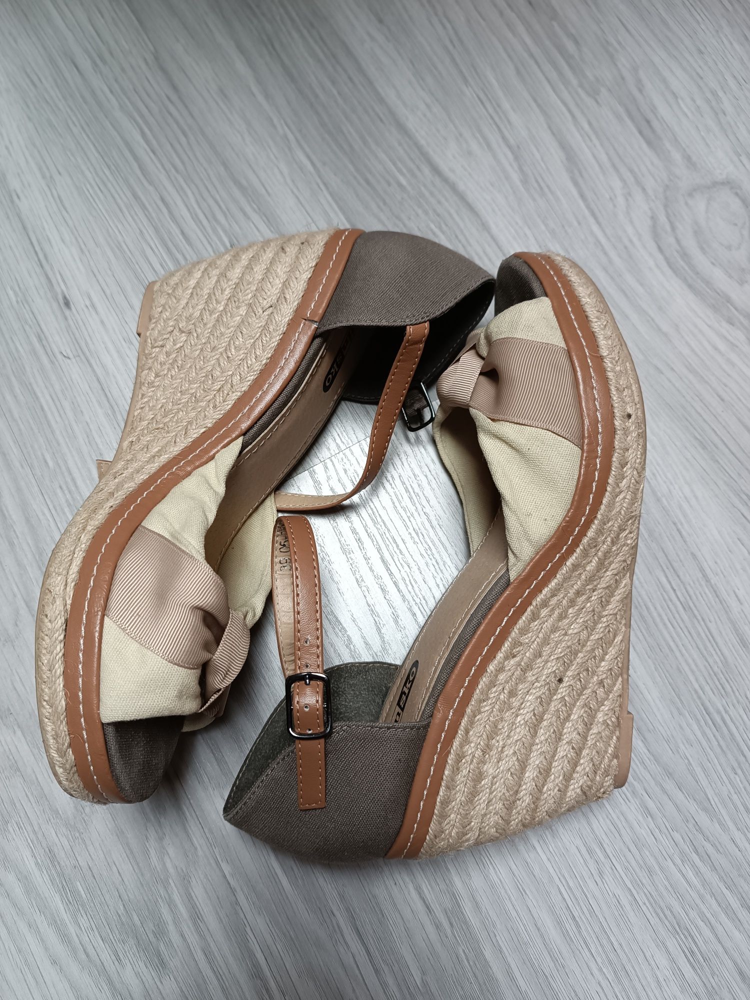 Sandały na koturnie dinSko espadryle boho obuwie letnie 39