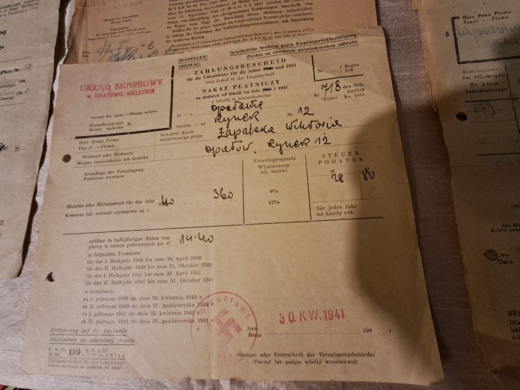 Dokumenty z Urzędu skarbowego- 40 - 43 r