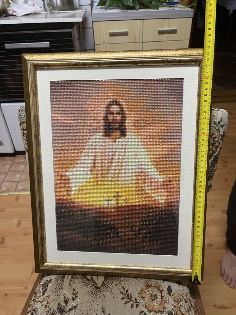 Obraz diamentowy religijny Jezus rękodzieło