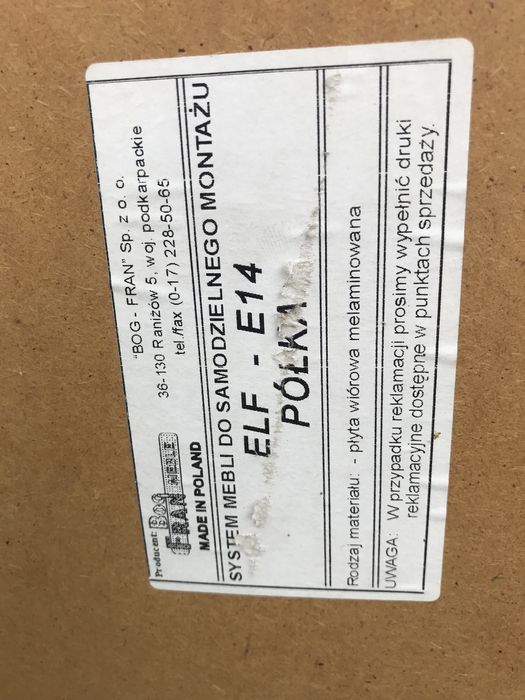 Półka szafka wisząca nad biurko Bog Fran Elf E14