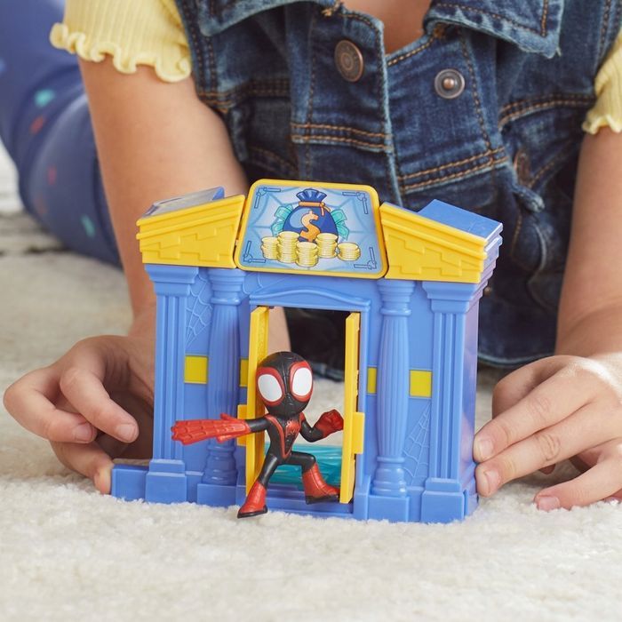 spidey zestaw bank + figurka miles morales f8362