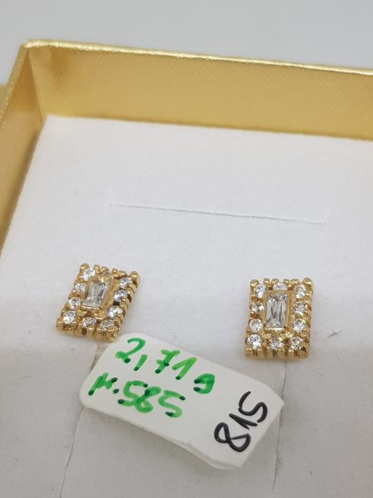 Złote kolczyki z cyrkoniami złoto 585