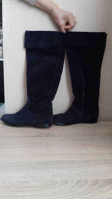 Женские замшевые ботфорты