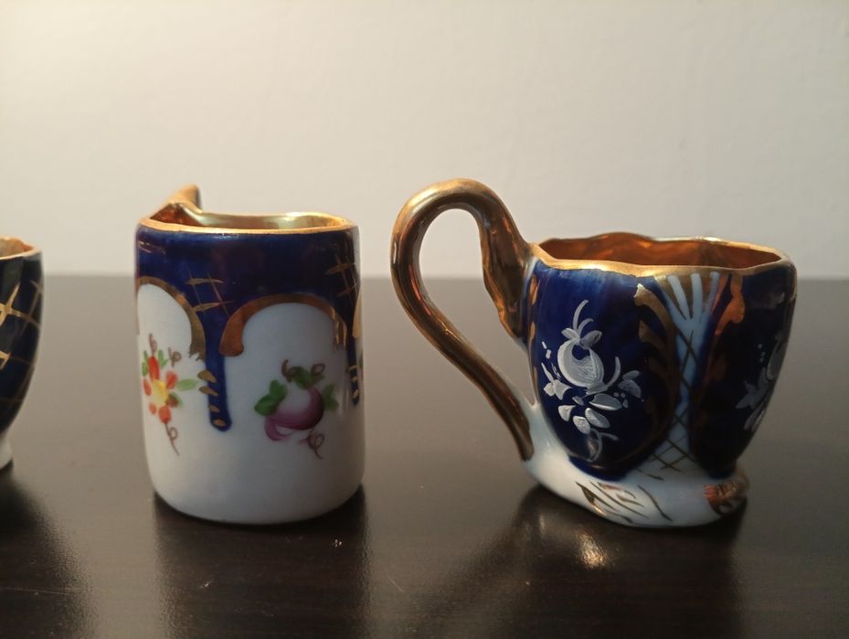3 chavenas de porcelana de coleção (miniaturas) pintada a mão - Aveiro