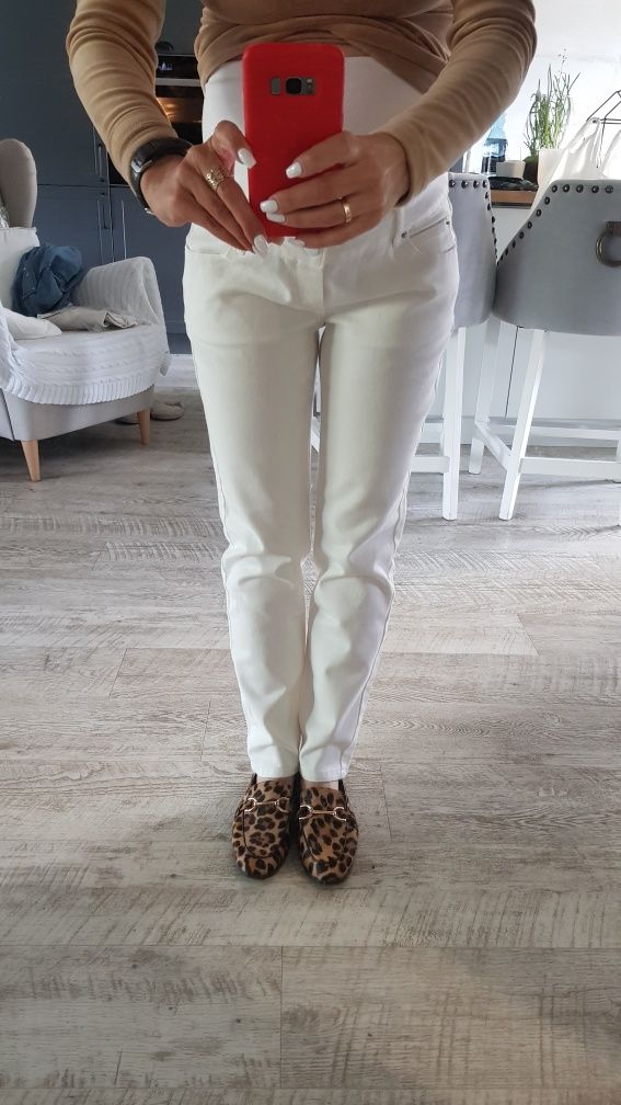 Spodnie Jeansy białe ciążowe Reserved r. xs/s