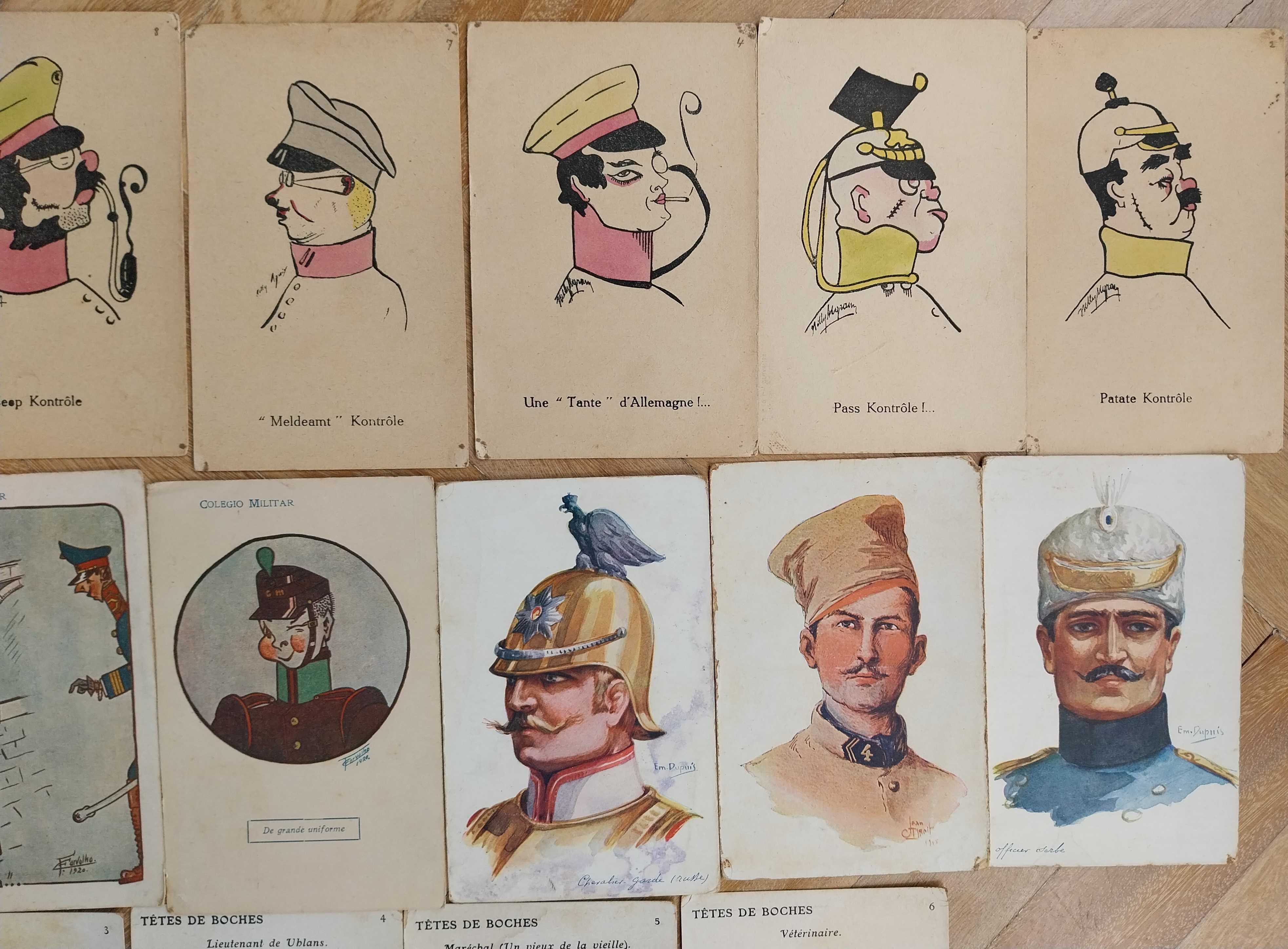 trinta postais de temática militar, com mais de cem anos