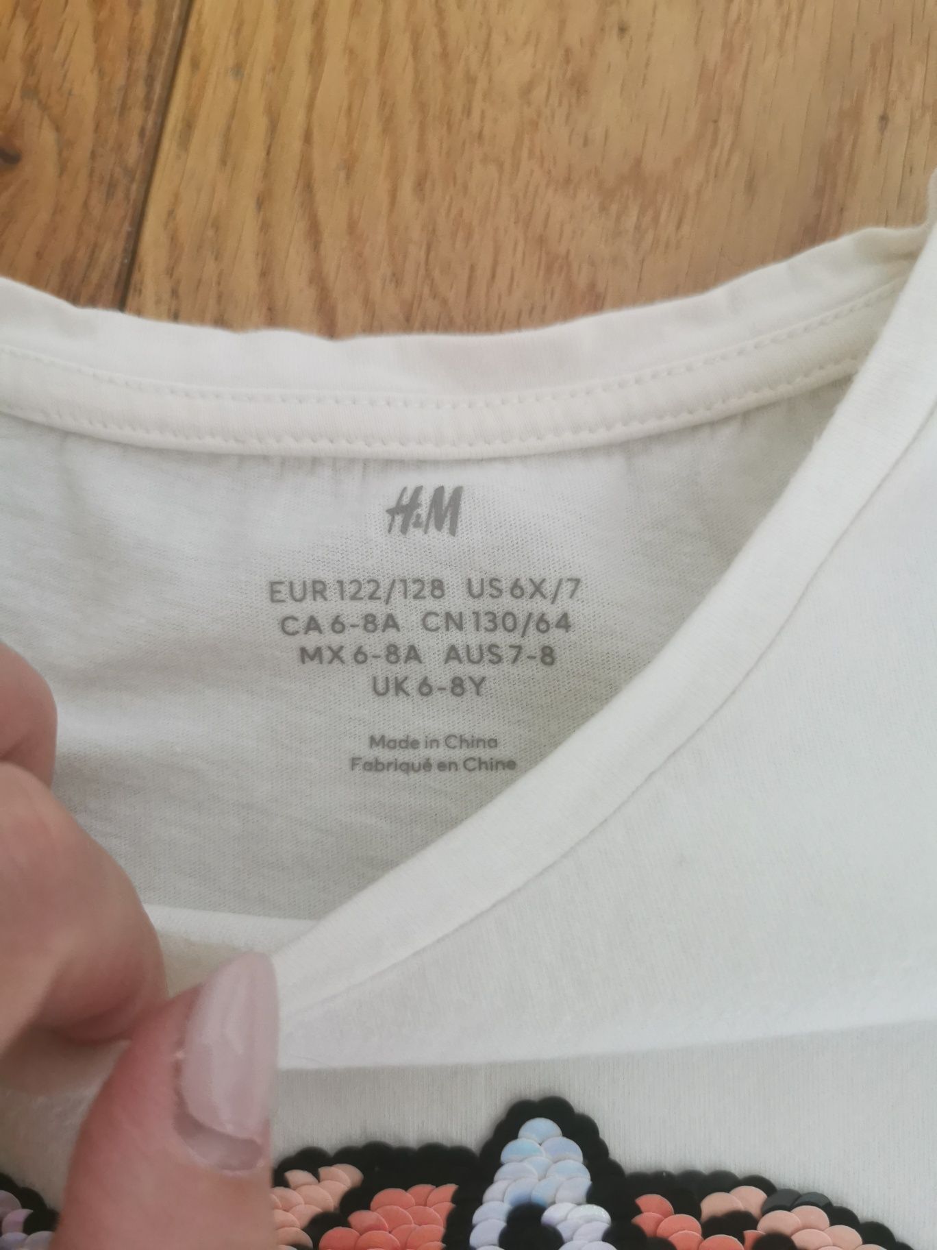 Koszulka t-shirt h&m rozmiar 122/128 cekiny
