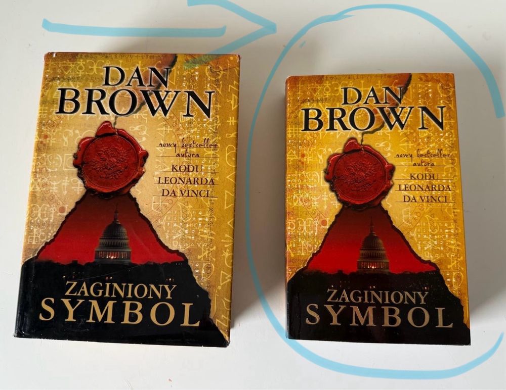 2 Książki Dan Brown - “Zaginiony symbol” i “Kod Leonarda da Vinci”
