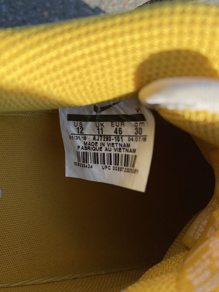 Nike Air Force 1 Low '07 Ochre White Yellow Aj7280-101 розмір 46