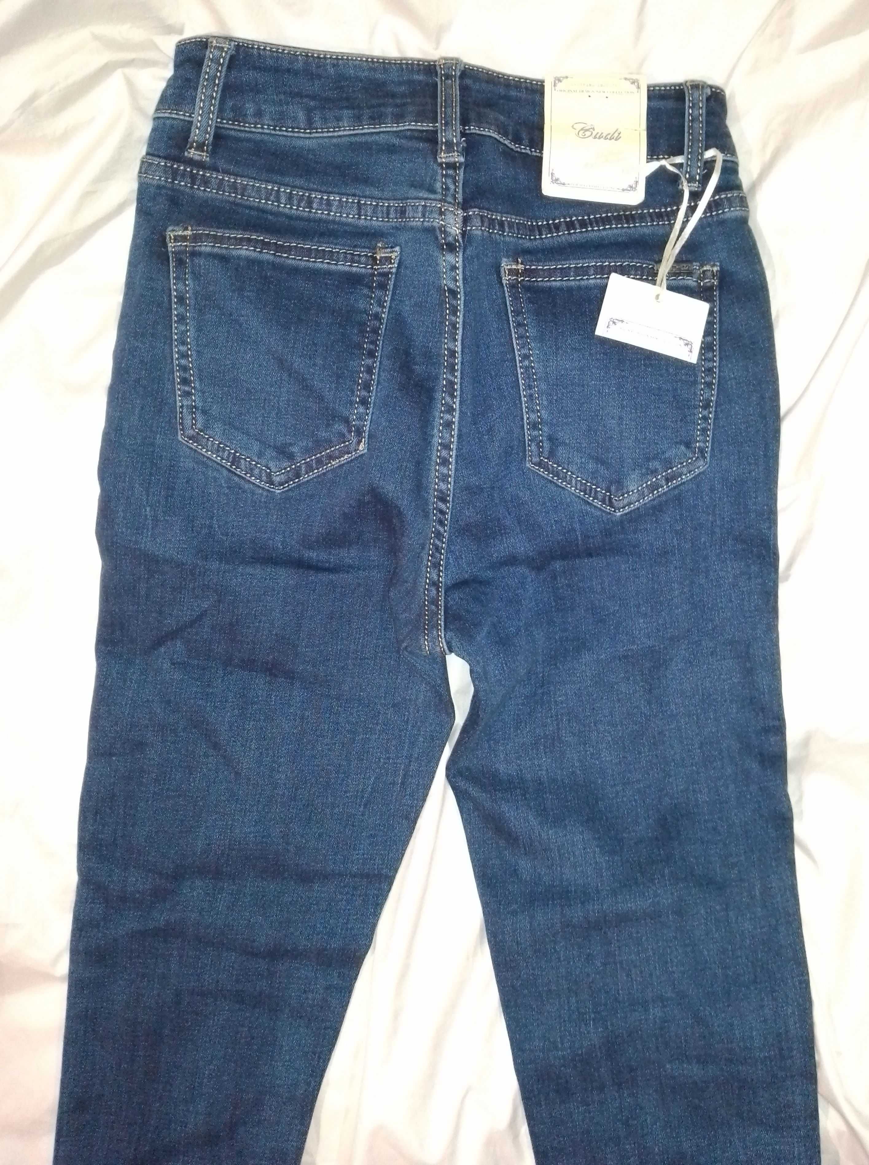 Темные узкие джинсы стрейч на девочку, джинсы узкие размер S/M, джинсы