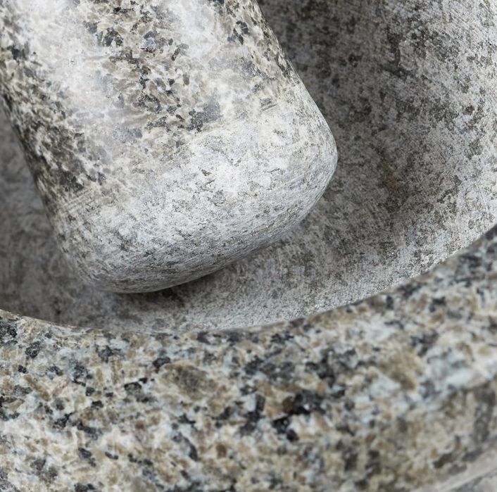 Relaxdays Moździerz, Granit, Szary, 17 cm