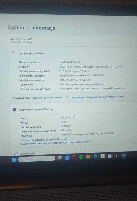 Laptop HP 15s...