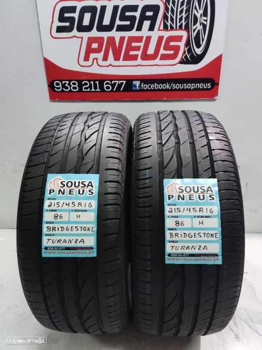 2 pneus semi novos 215-45r16 bridgestone - oferta dos portes